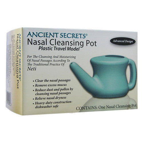 Ancient Secrets Neti Nasal Cleansing Pot Plastic, Travel Model, 1 Unit